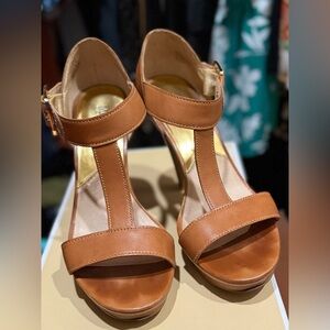 Michael Kors Tan Heels Strappy Leather